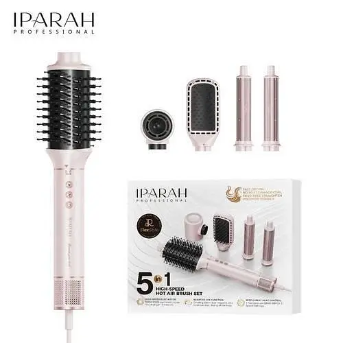 Фен-стайлер IPARAH P-505G PINK мультистайлер 5-в-1 с насадками для укладки и завивки, 3 скорости и 3 температурных режима - фото 2