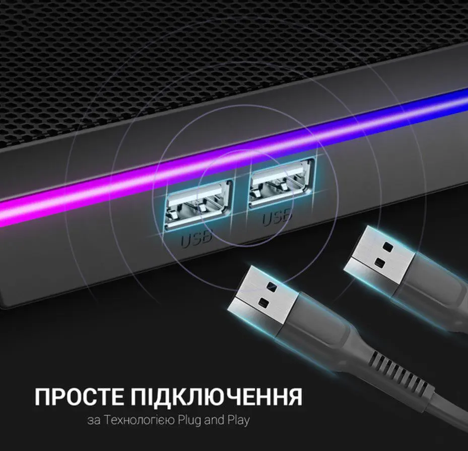 Охолоджувальна підставка для ноутбука до 17,3 дюймів GamePro GPCP-940 6xfans - фото 13