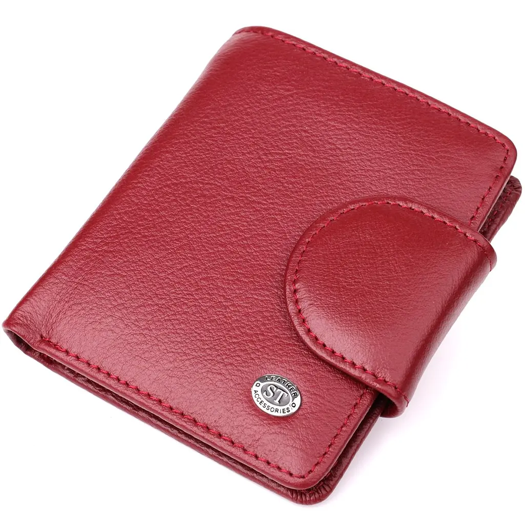 Жіночий гаманець вертикального формату з натуральної шкіри ST Leather 23071 бордовий - фото 5