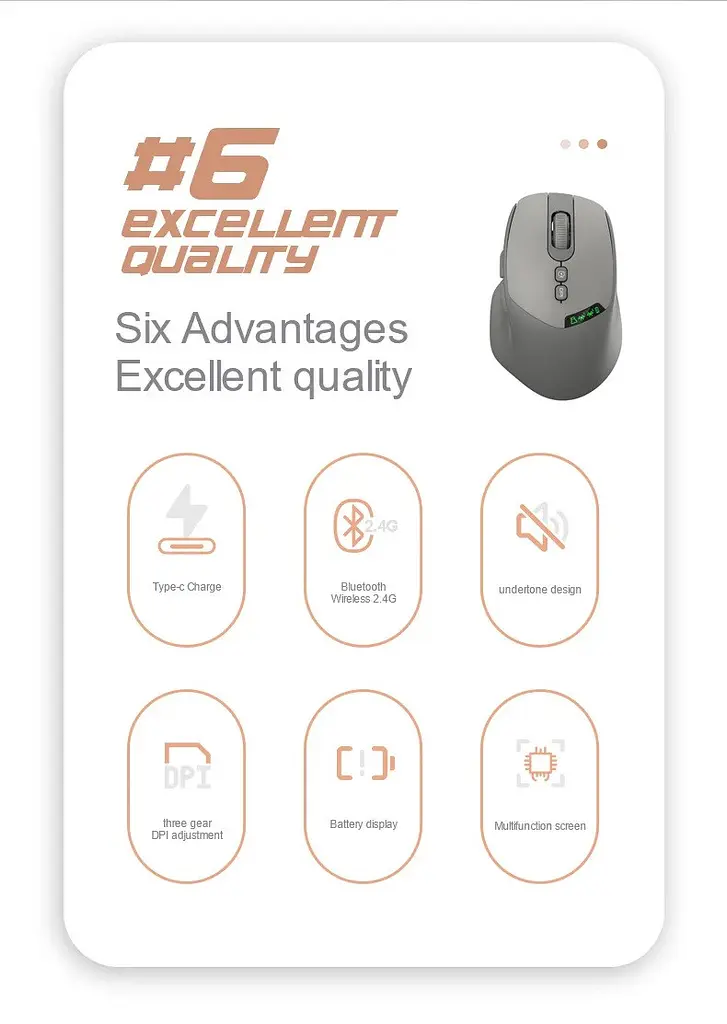 Миша бездротова 2 режимна Apayado T02 Pro Dual Mode Wireless Mouse сіра - фото 7