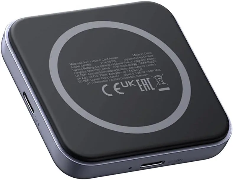 Магнітний USB-C кардрідер Ugreen SD/TF UHS-II 312MB/s PD 100W, алюміній - фото 2