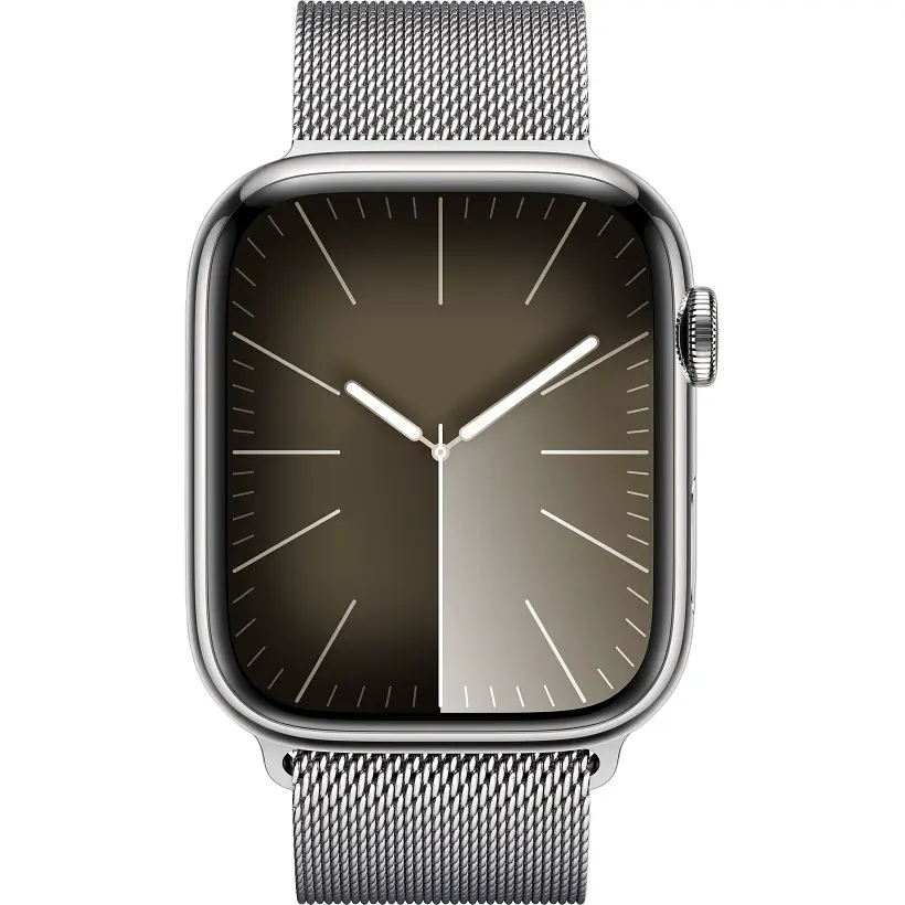 Смарт-годинник Apple Watch Series 9 GPS + Cellular 45mm Silver Stainless Steel with Silver Milanese Loop (MRMQ3) [92678] - фото 2