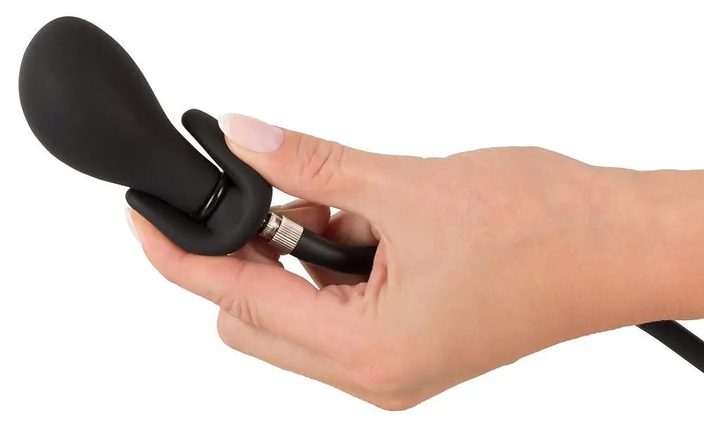 Анальна пробка Inflatable Plug 8 см (чорний) - фото 8