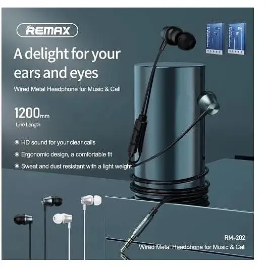 Навушники Remax metal with mic RM-202 - фото 2