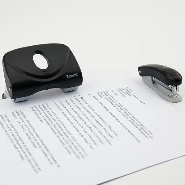 Діркопробивач для паперу Axent Welle-2 з пластиковим верхом 20 аркушів чорний (3820-01-A) - фото 6