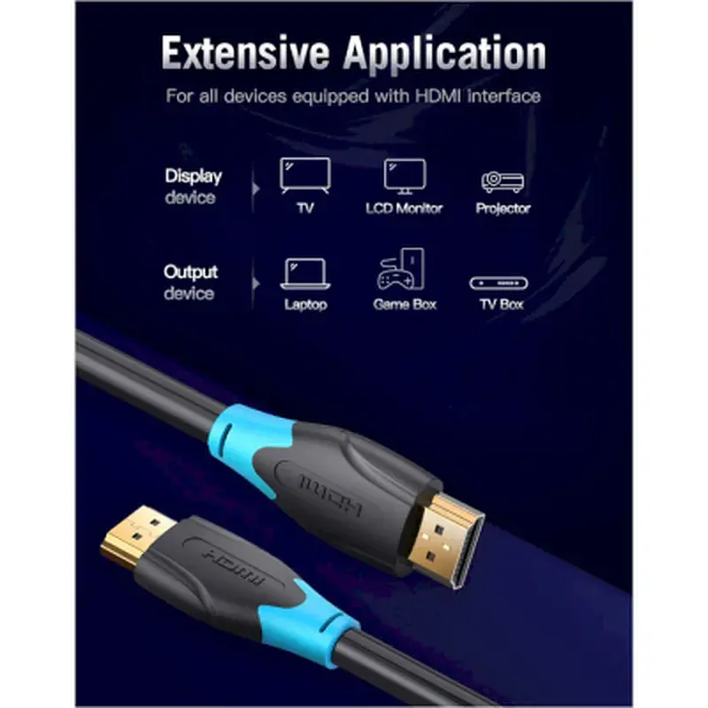 Кабель мультимедійний HDMI M to HDMI M 8.0m V2.0 4K60Hz Vention (AACBK) - фото 11