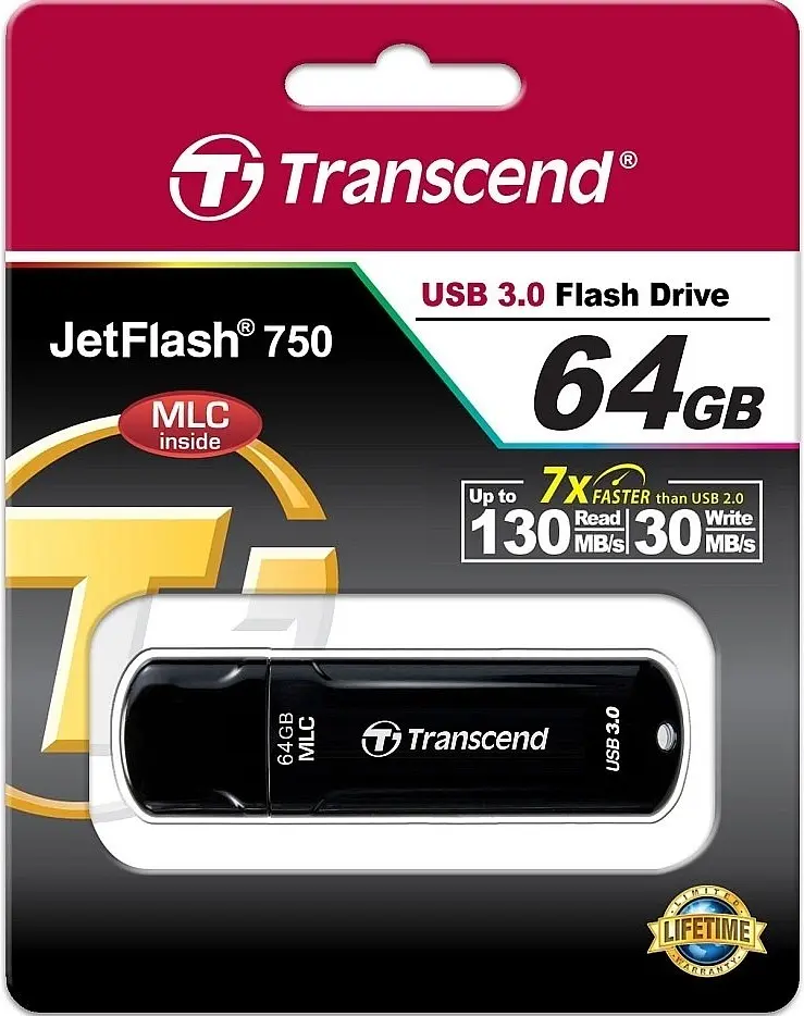 USB Flash накопичувач Transcend 64GB JetFlash 750 USB 3.0 black (TS64GJF750K) - фото 4