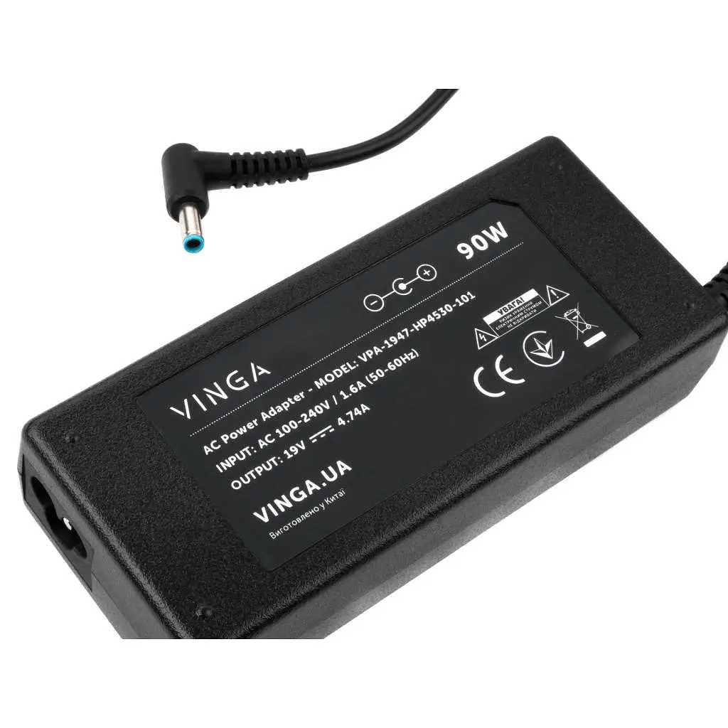 Блок живлення до ноутбуку Vinga HP 90W 19V 4.74A 4.5*3.0 (VPA-1947-HP4530-101) - фото 3