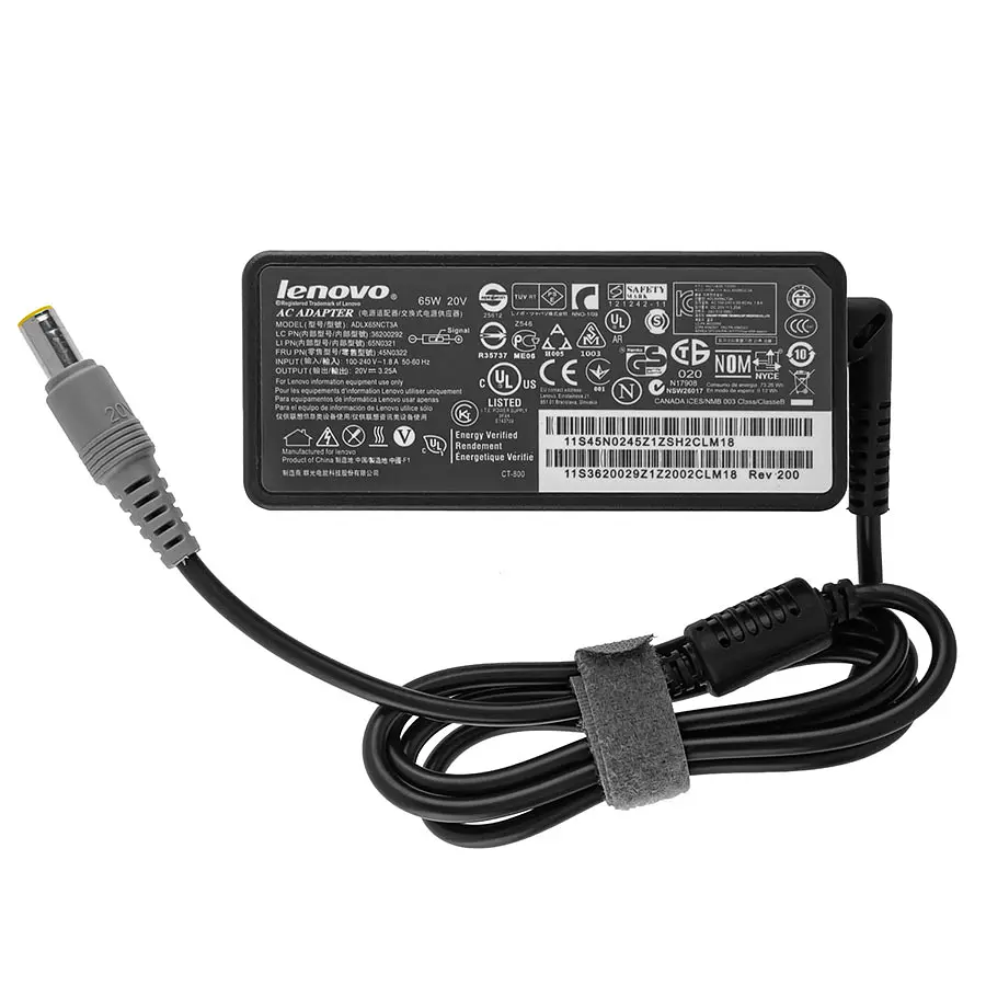 Блок живлення для ноутбука Lenovo 20V, 3.25A, 65W, 7.9x5.5мм, 3 hole, with pin inside, black (без кабеля) - фото 3