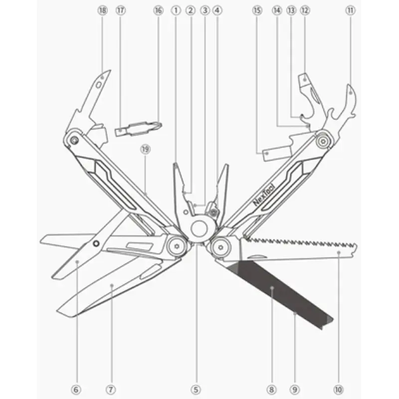 Мультитул Xiaomi NexTool Flagship Сaptain Multifunctional Knife Silver (NE20214) - фото 9