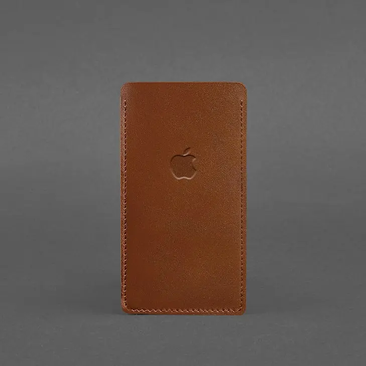 Кожаный чехол для iPhone 13 Светло-коричневый - фото 4