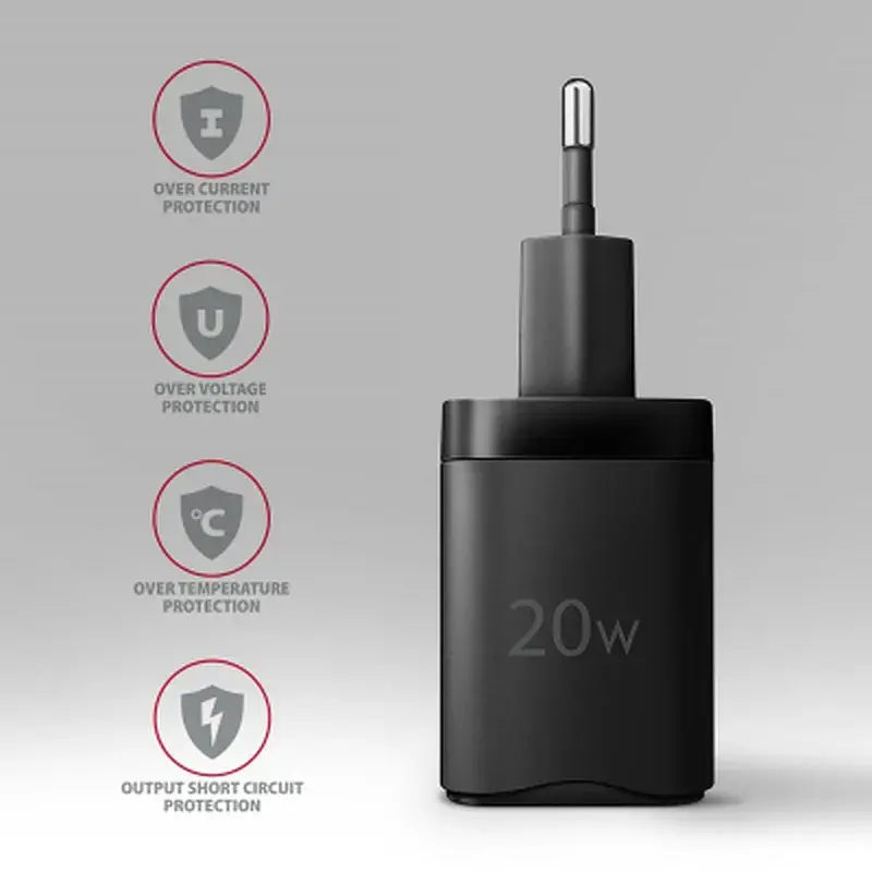 Зарядний пристрій AXAGON 1xUSB QC3.0 + 1xUSB-C PD20W black (ACU-PQ20) - фото 6
