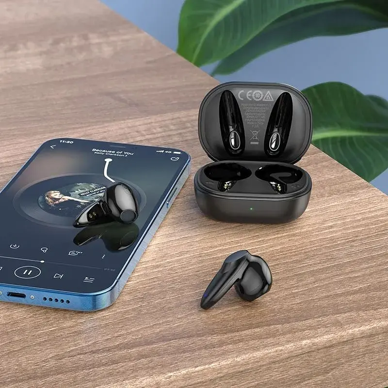 Бездротові навушники Borofone BW18 Bluetooth V5.3 30/250mAh 4h LED індикатор Black - фото 3