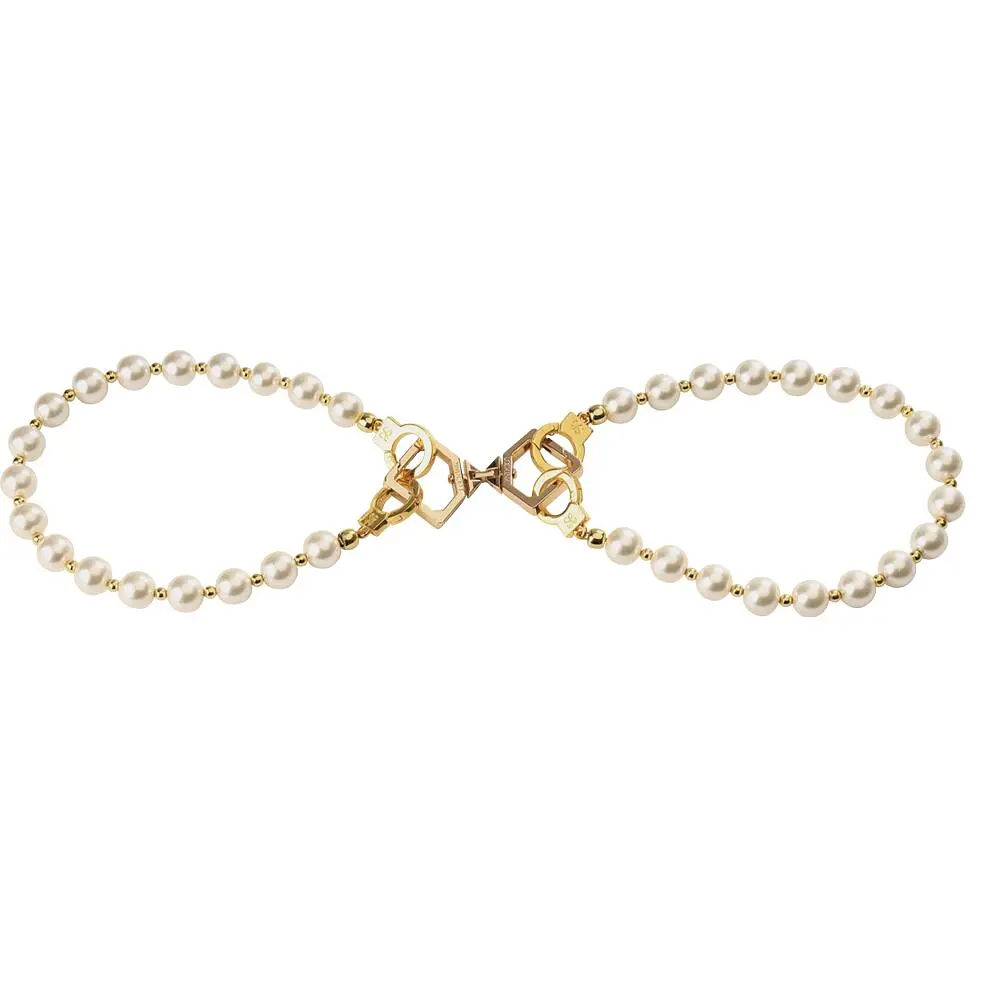 Перлинні наручники та поножі LOCKINK Pearl Handcuffs & Anklecuffs - фото 4