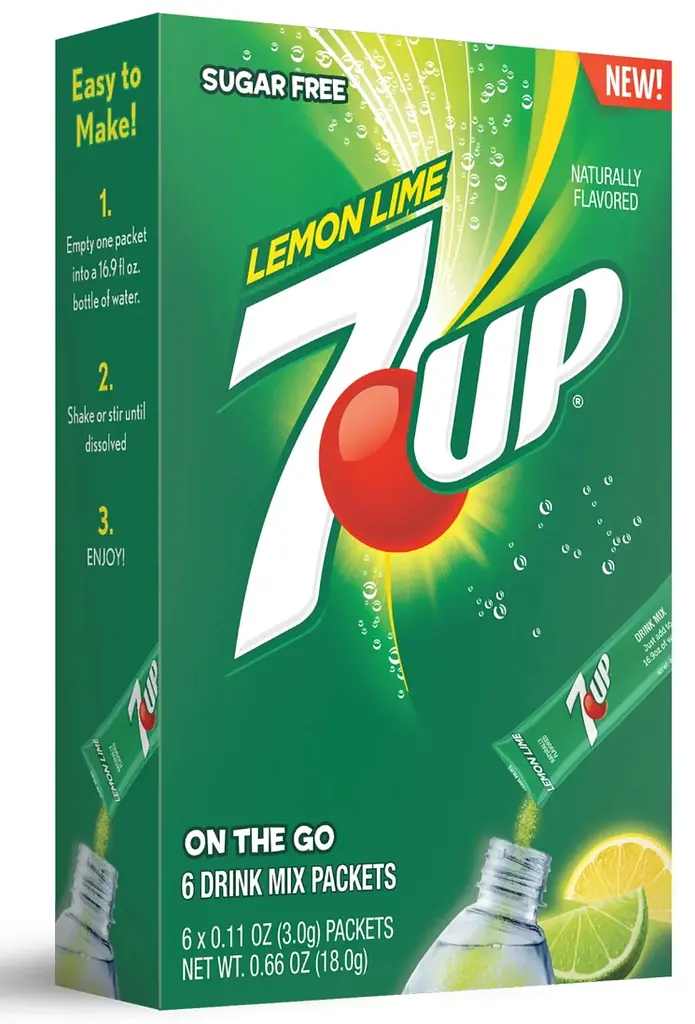 Порошковий напій 7UP Powder Drink Mix Lemon Lime 6 стіків 13.2 г