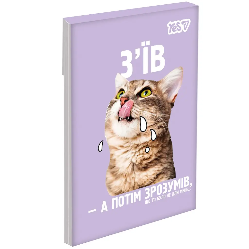 Блокнот Yes Emotional Cat А7 48 аркушів клітинка 1 шт. в асортименті (152578) - фото 2