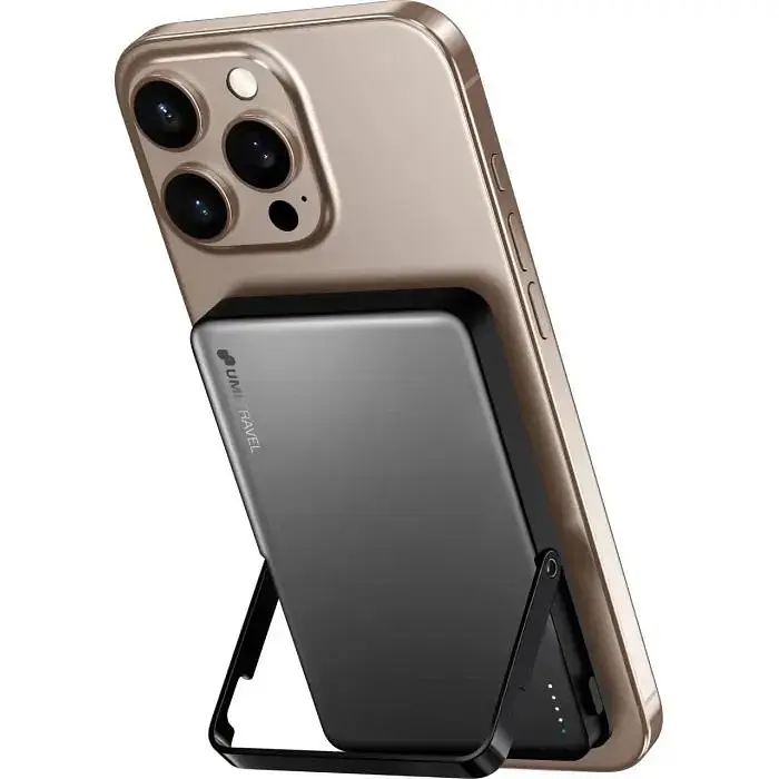 Зовнішній акумулятор магнітний - зарядне бездротове UMETRAVEL M11 Magnetic & Wireless 5000mAh 20W Сірий - фото 3