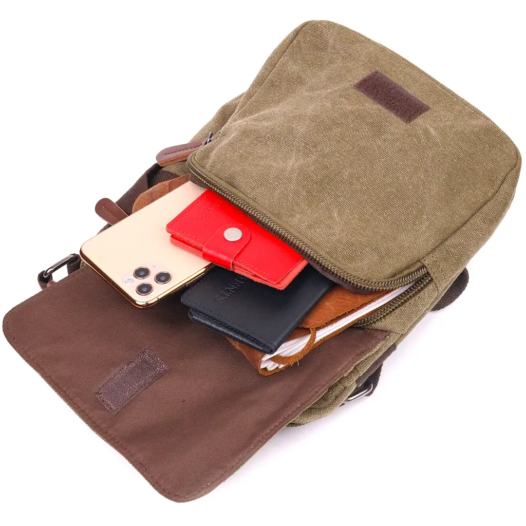 Мужская тканевая сумка из плотного текстиля Vintage 21х24х9 см sum0021422 - фото 15
