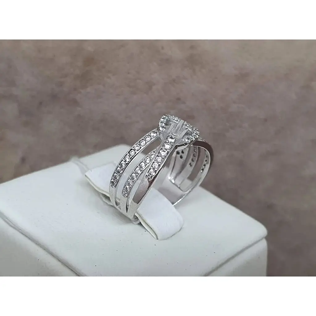 Срібне кільце Агні ІДЕАЛ з фіанітами. 1155/1Р-CZ 16,5 - фото 3