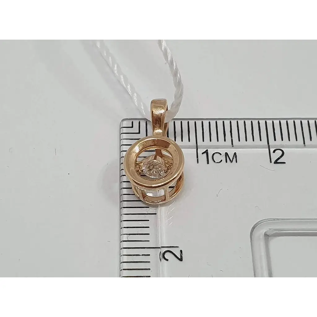 Золота підвіска Родинні коштовності з плаваючим фіанітом. 1740568 КР - фото 4