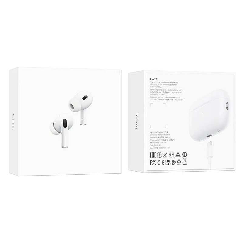 Беспроводные вакуумные наушники Hoco EW77, BT5.4, TWS, 30mAh, 300mAh, 4h, white - фото 8