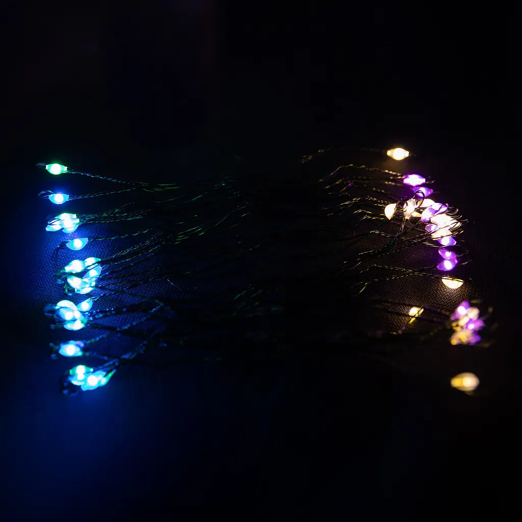 Гірлянда Кінський хвіст Мішура 1200 LED 20 ниток 2 м зелена, мультиколор GarlandoPro D1200L2MGML - фото 6