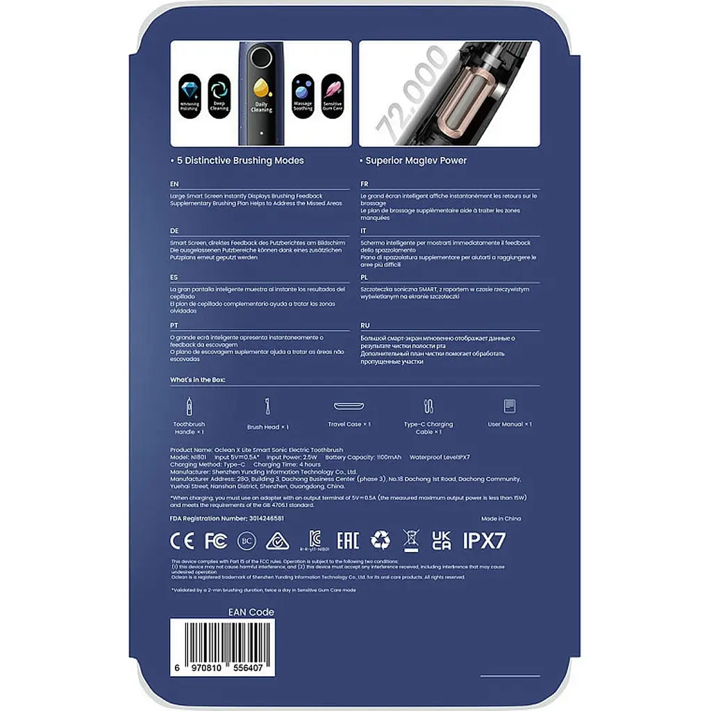 Електрична зубна щітка Oclean X Lite Set Blue [123146] - фото 6