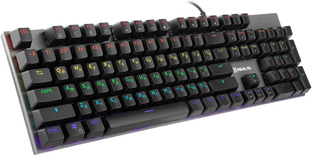 Клавіатура REAL-EL M 13 RGB Grey (EL123100045) - фото 4