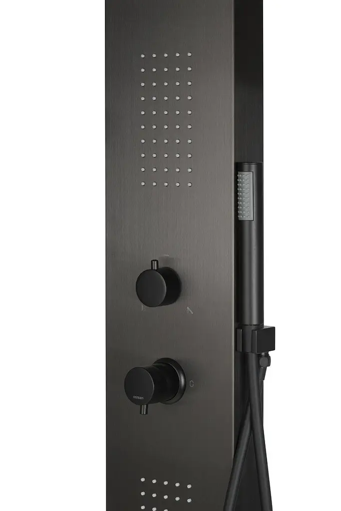 Душова панель Corsan Tugela black LED S029MBLLED, Чорний матовий - фото 3