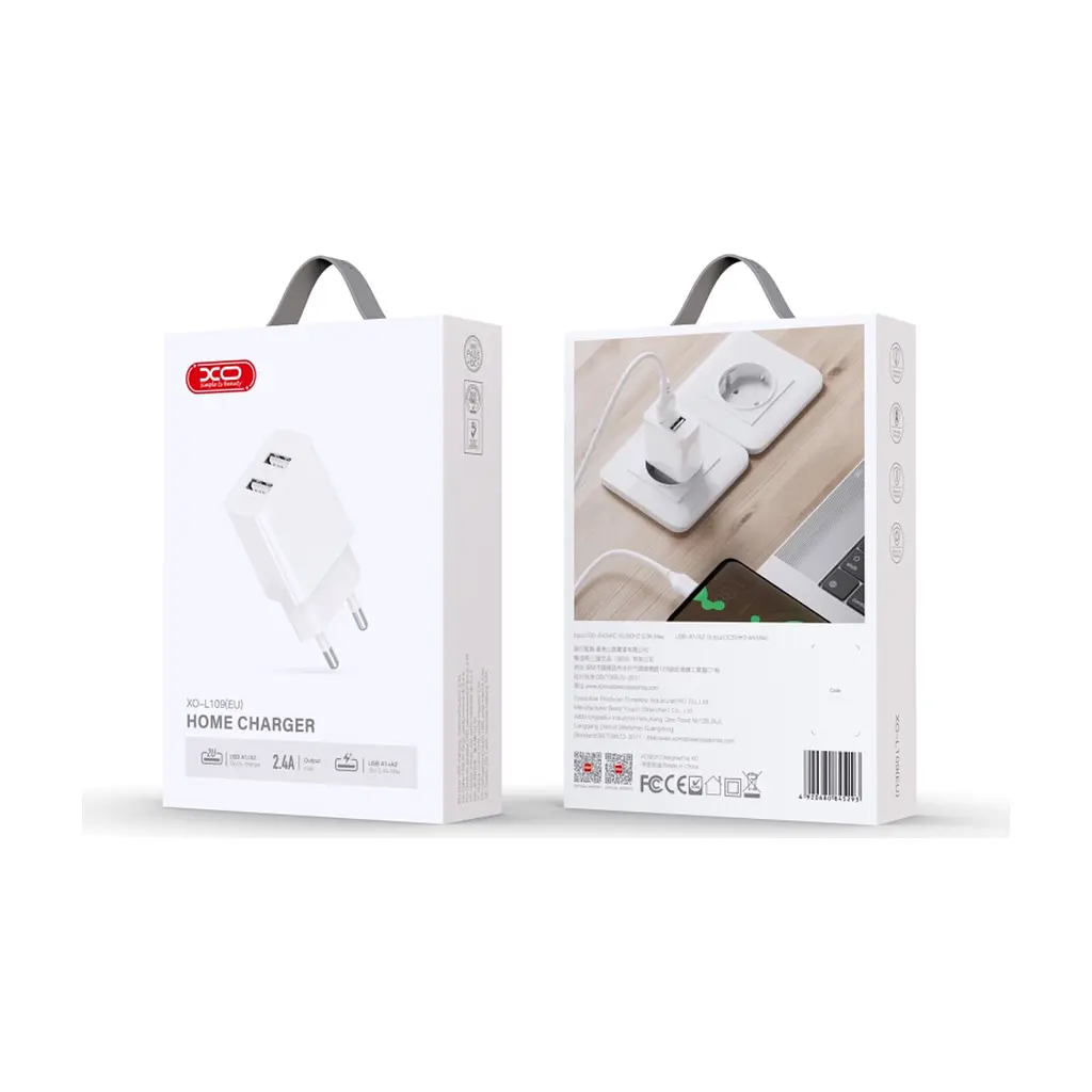 Зарядний пристрій XO L109 12W 2xUSB-A White (L109_White) - фото 3