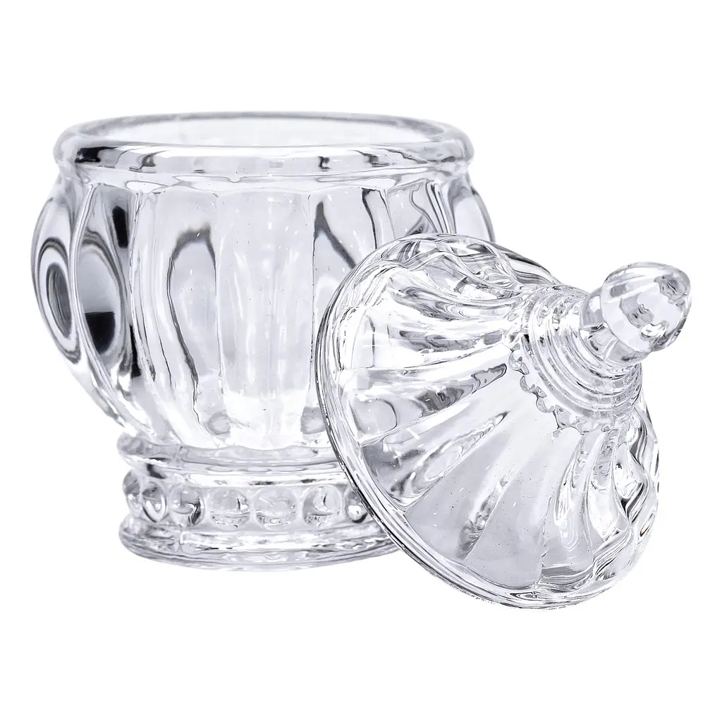 Цукорниця з кришкою Pearl із товстого скла 16 см Yiwu HP-4-107 - фото 4