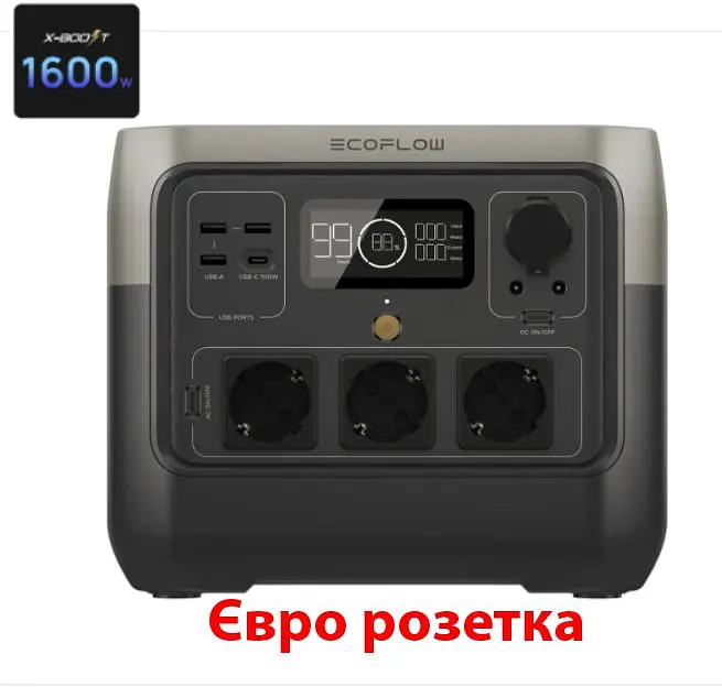 Зарядна станція EcoFlow River 2 Pro 800Вт пикова 1600Вт 3 євро розетки - фото 3