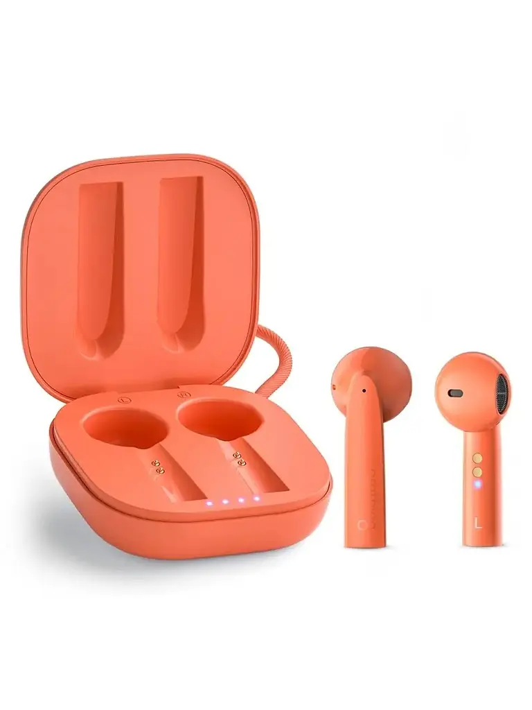 Беспроводные наушники 1MORE Omthing Air Free Pods, BT5.0, ENC, Qi, TWS, 400mAh, 5h, (EO005) orange UA UCRF - фото 2