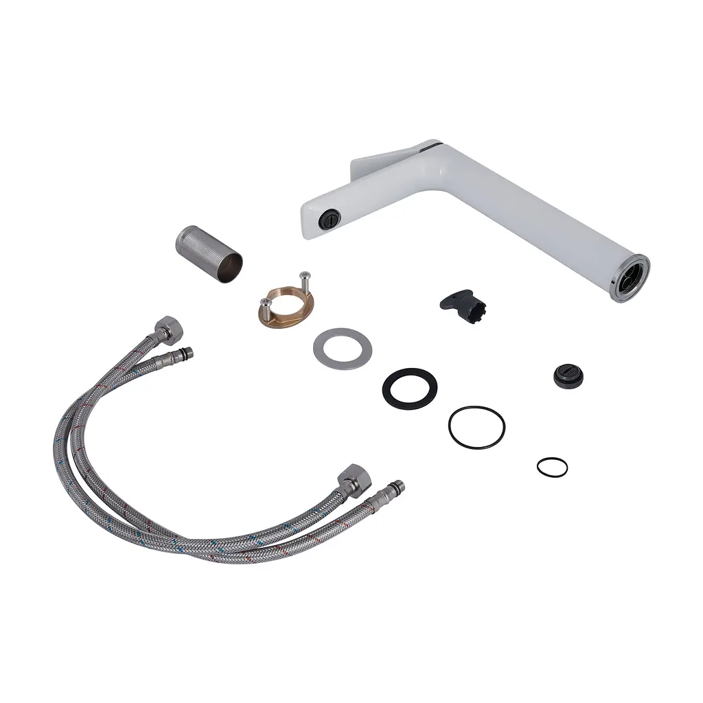 Змішувач для раковини Qtap Presto високий QTPRE269CRW45577 Chrome/White - фото 4