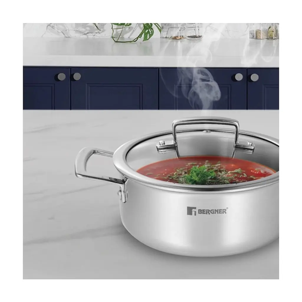 Каструля Bergner Steelblue, з кришкою 20 см (BG-33221-BL) - фото 2