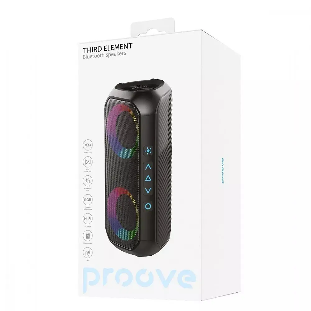 Портативная акустика Proove Third Element 20W беспроводная черная - фото 2