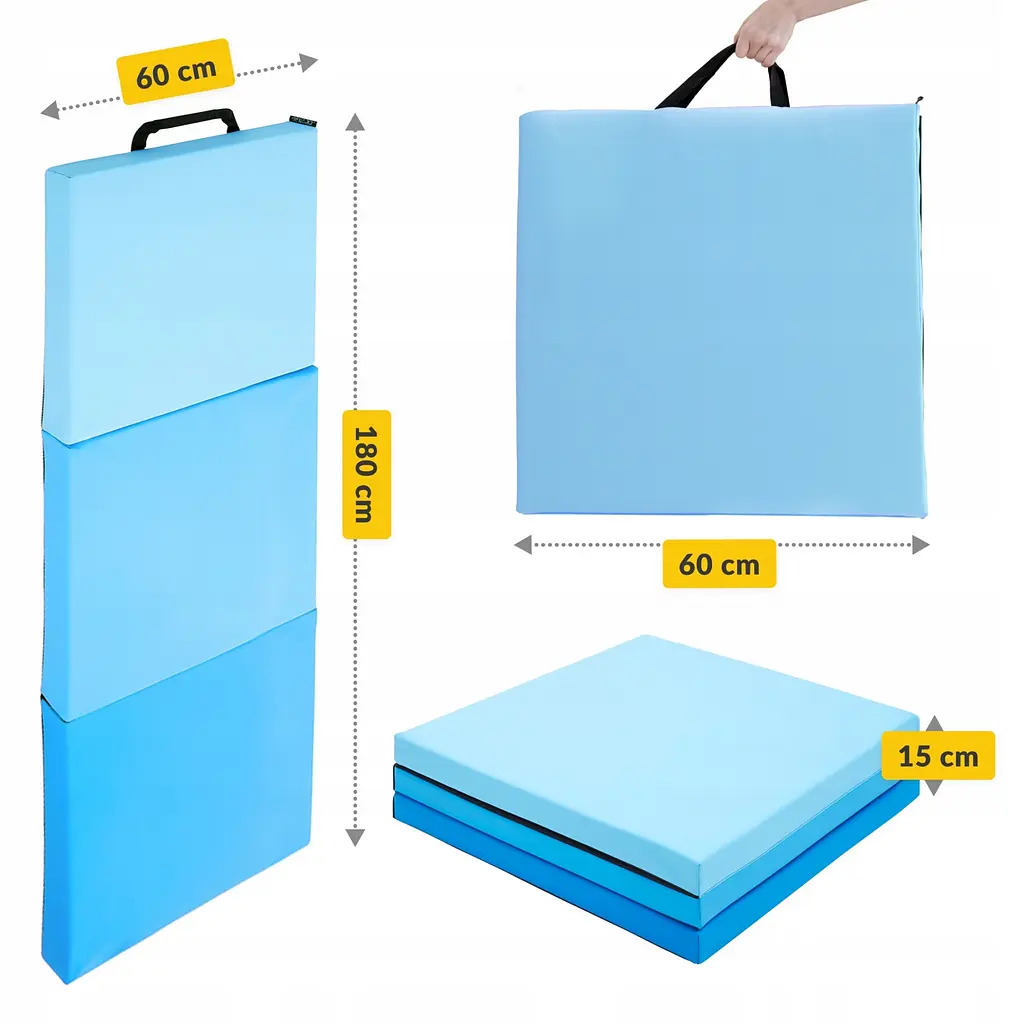 Мат гімнастичний складаний 4FIZJO 180 x 60 x 5 см 4FJ0570 Blue/Sky Blue (P-5907739319685) - фото 8