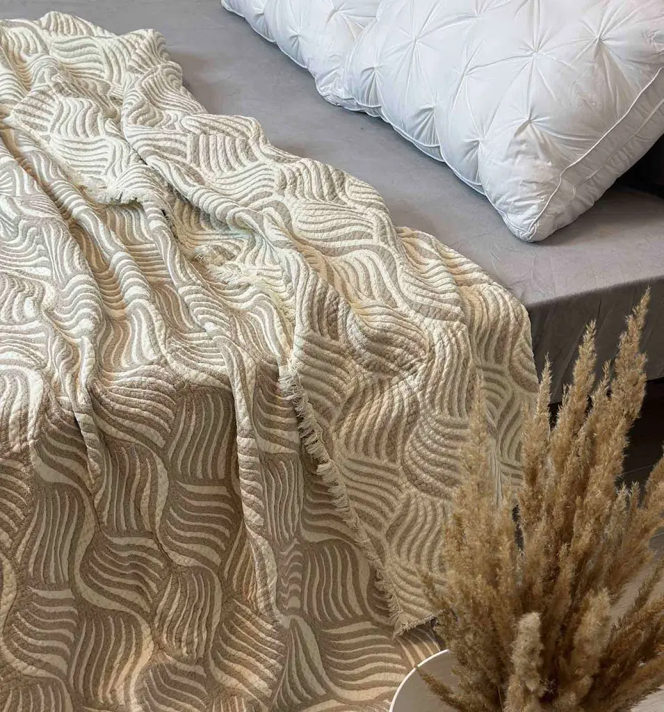 Плед двосторонній мусліновий євро L&M Home Textiles 20292 200х220 см бежевий - фото 2