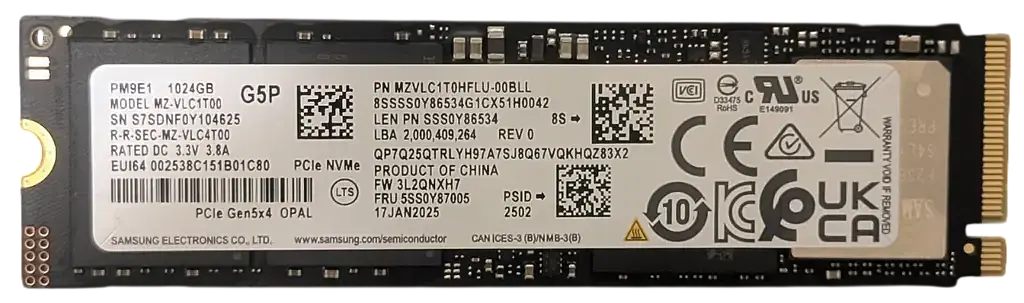 SSD M.2 накопичувач Samsung PM9E1 1TB (MZ-VLC1T00) Б/В - фото 2