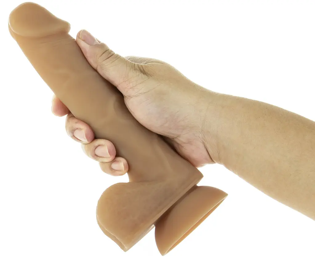 Силіконовий фалоімітатор на присосці Addiction Andrew 8 Bendable Silicone Dong Caramel, 20.3х3.9 см (карамель) - фото 3