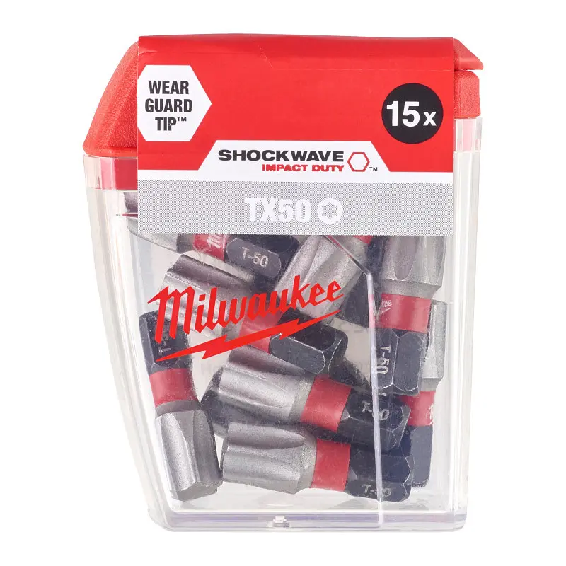 Біта SHOCKWAVE MILWAUKEE, TX50, 25мм, (15 шт), пластикова коробка - фото 2