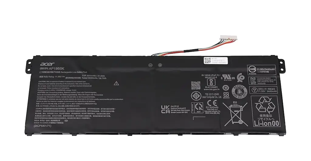 Акумулятор AP19B5K для ноутбука Acer Aspire A315-55, A315-56, A315-57, A315-58, A315-59, Extensa EX215-53 3550 mAh (KT.00305.011), 3550 mAh