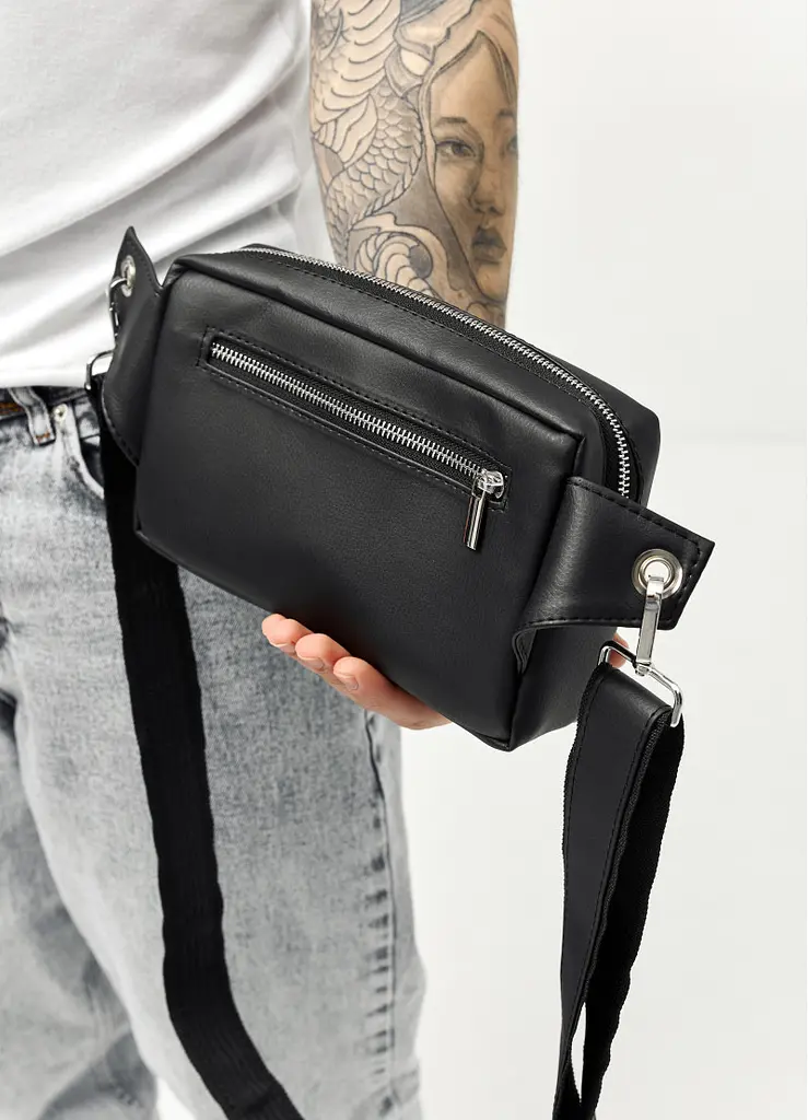 Чоловіча сумка бананка Sambag Harvi чорна 24 × 16 × 6 см (88213001m) - фото 3
