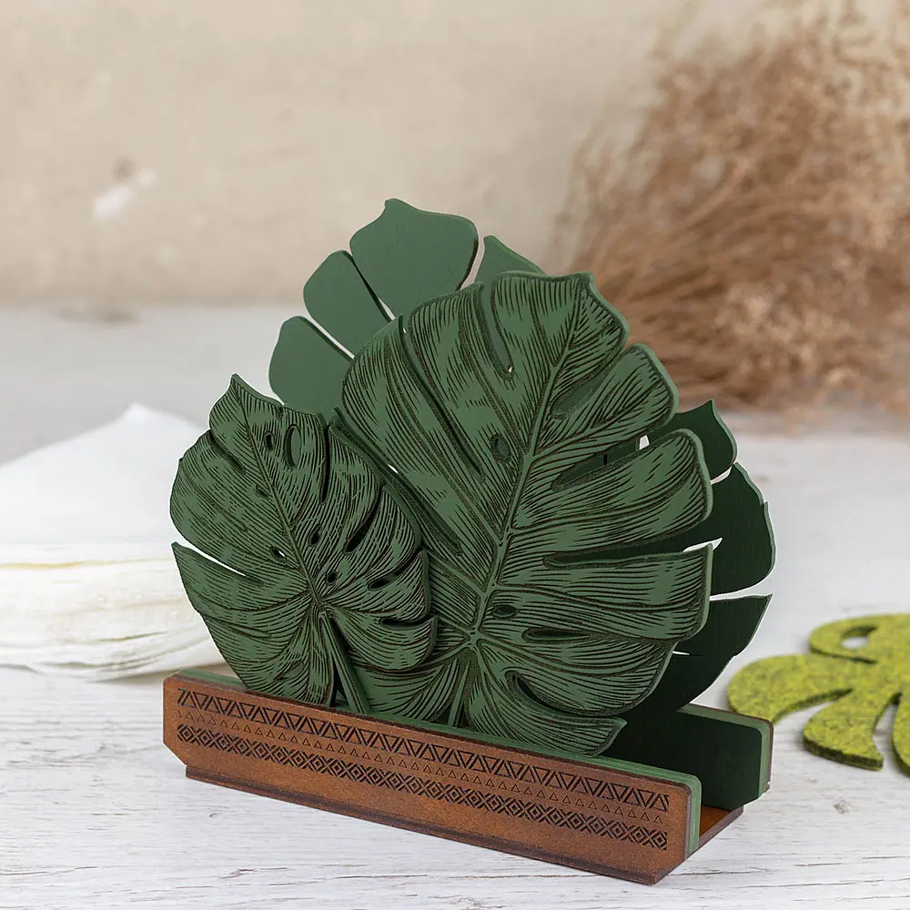 Деревянная салфетница VANZA MONSTERA - фото 3