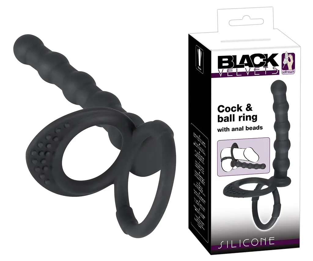 Насадка для підвійного проникнення Black Velvets Cock & Ball ring Black Velvets 42-05335560000 88966