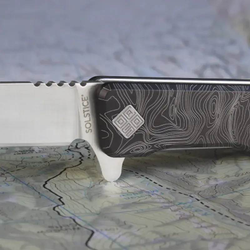 Ніж Ocaso Solstice, Engraved titanium, Topo Pattern, Satin (10ETS) - фото 4