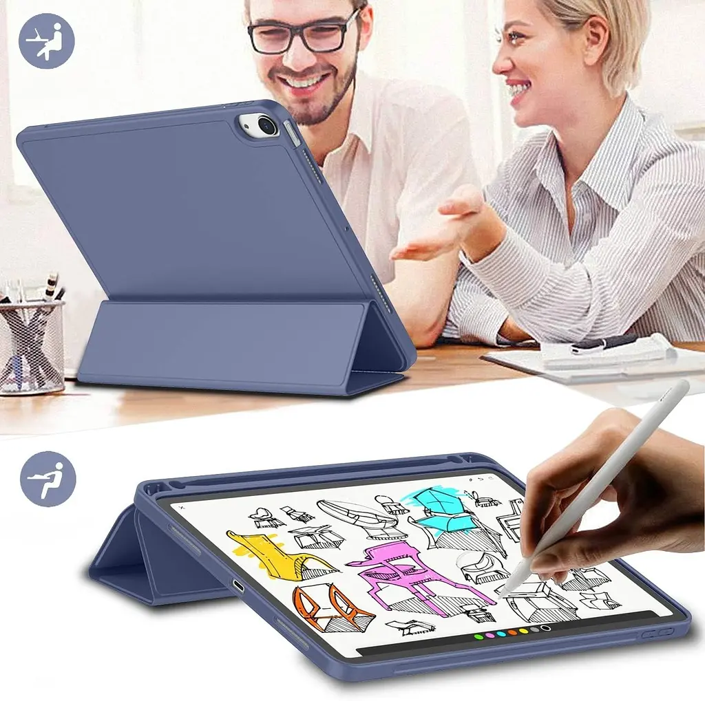 Чохол BeCover Tri Fold Soft TPU з кріпленням Apple Pencil для Apple iPad Air 11" M4 2026 Purple (715233) - фото 5