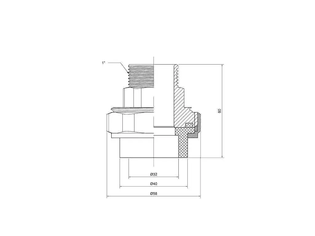 Американка Thermo Alliance d 32мм поліпропіленова 32х1"З для поліпроп. труб (DSI203) - фото 2