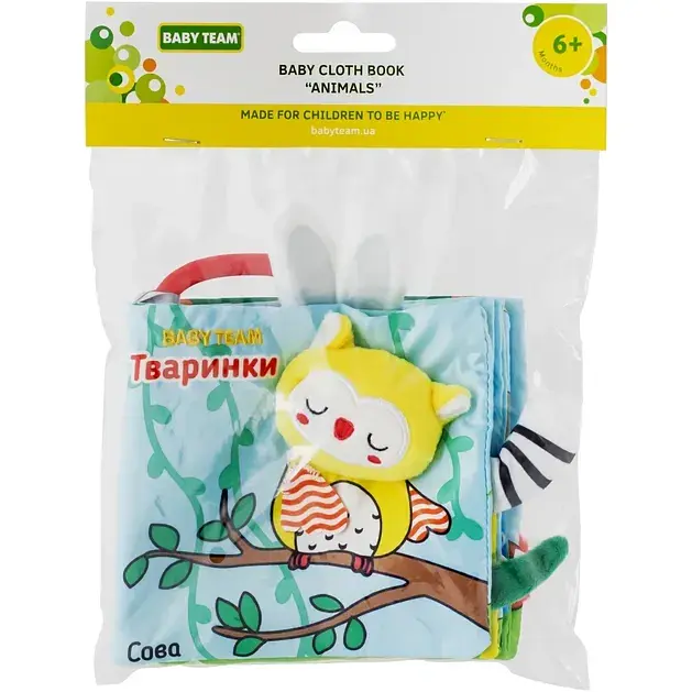 Іграшка-книжка Baby Team Тваринки текстильна (8722) - фото 2