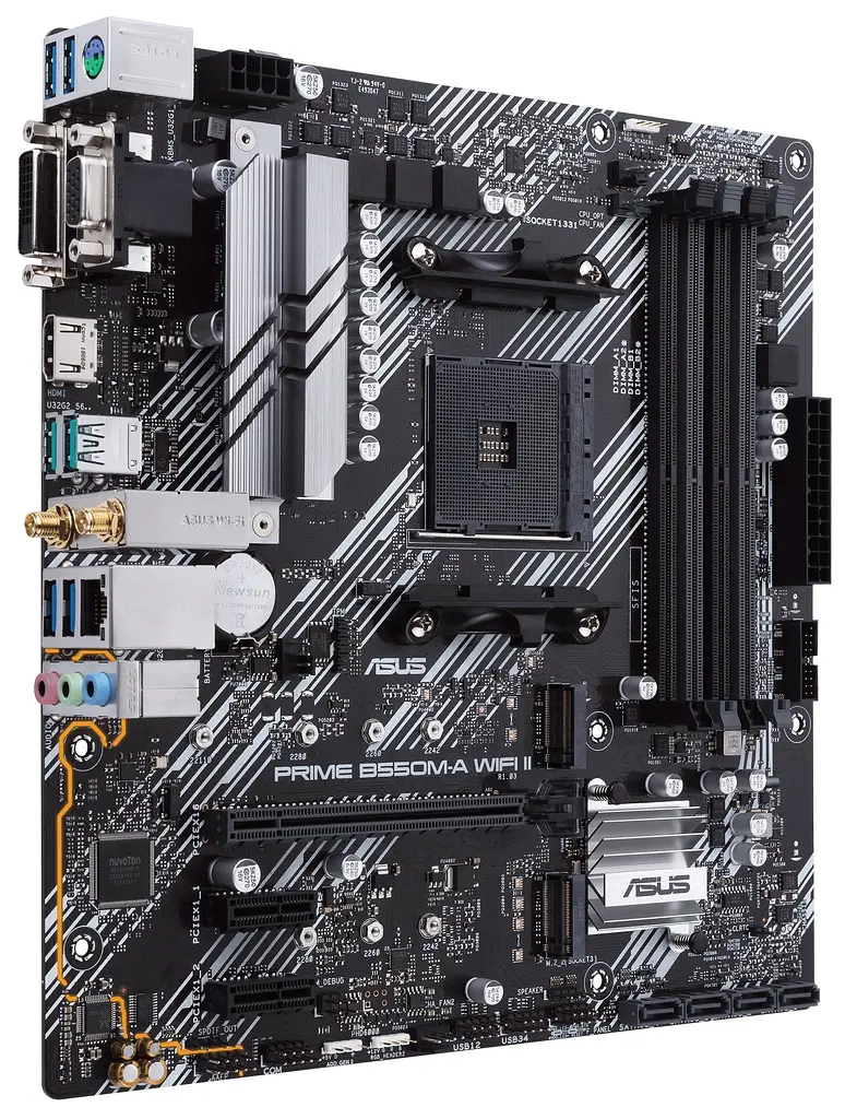 Материнская плата PRIME B550M-A WIFI II sAM4 B550 4xDDR4 M.2 HDMI DP D-Sub Wi-Fi BT mATX Asus teh0018948 - фото 3